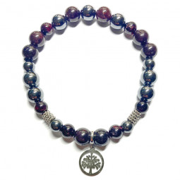 Bracelet Création Boules en Grenat & en Hématite