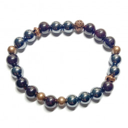 Bracelet Création Boules Grenat & Hématite