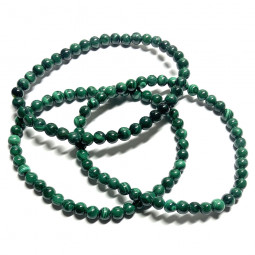 Bracelet Boules en Malachite - 4mm