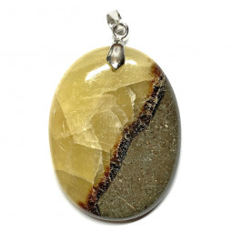 Pendentif Cabochon en Septaria - Forme Ovale