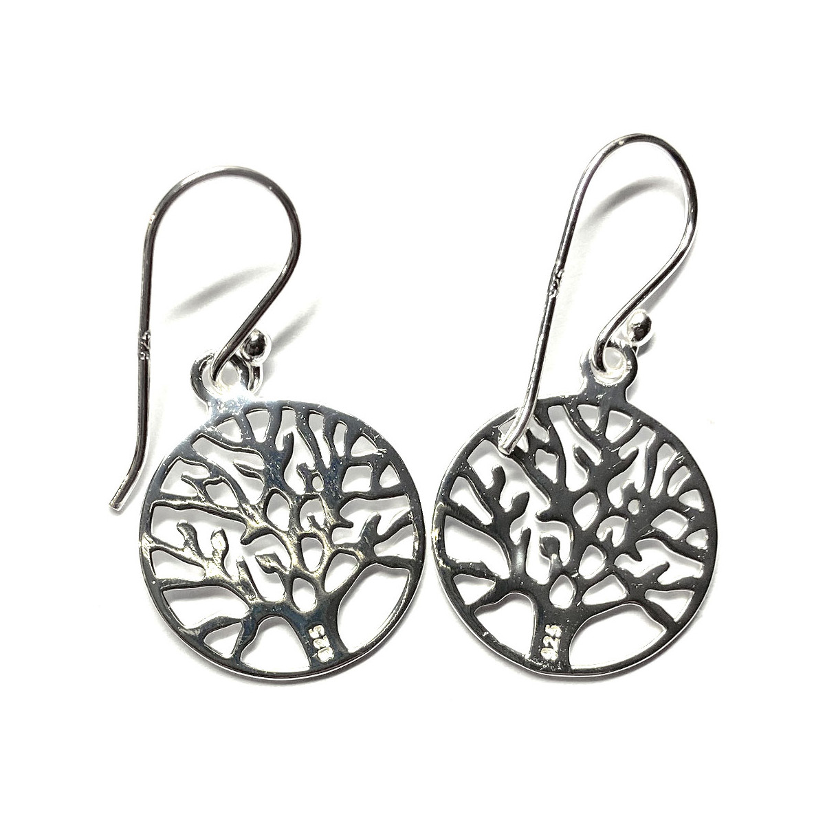 Boucles d'Oreilles Arbre de Vie en Argent