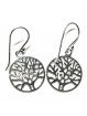 Boucles d'Oreilles Arbre de Vie en Argent