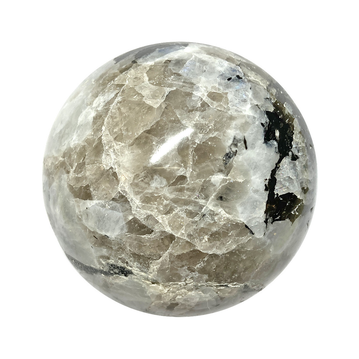 Sphère en Pierre de Lune Blanche 60 mm