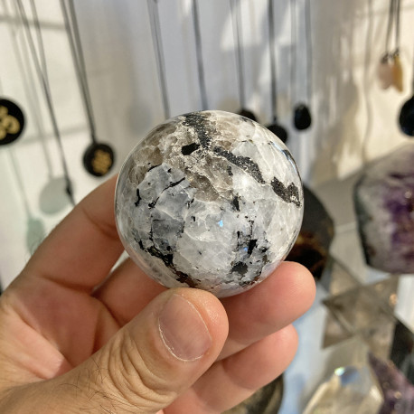 Sphère en Pierre de Lune Blanche 60 mm
