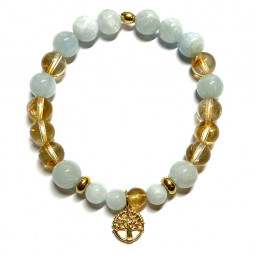 Bracelet en Aigue Marine & Citrine