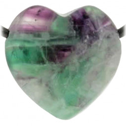 Pendentif Coeur en Fluorite Multicolore