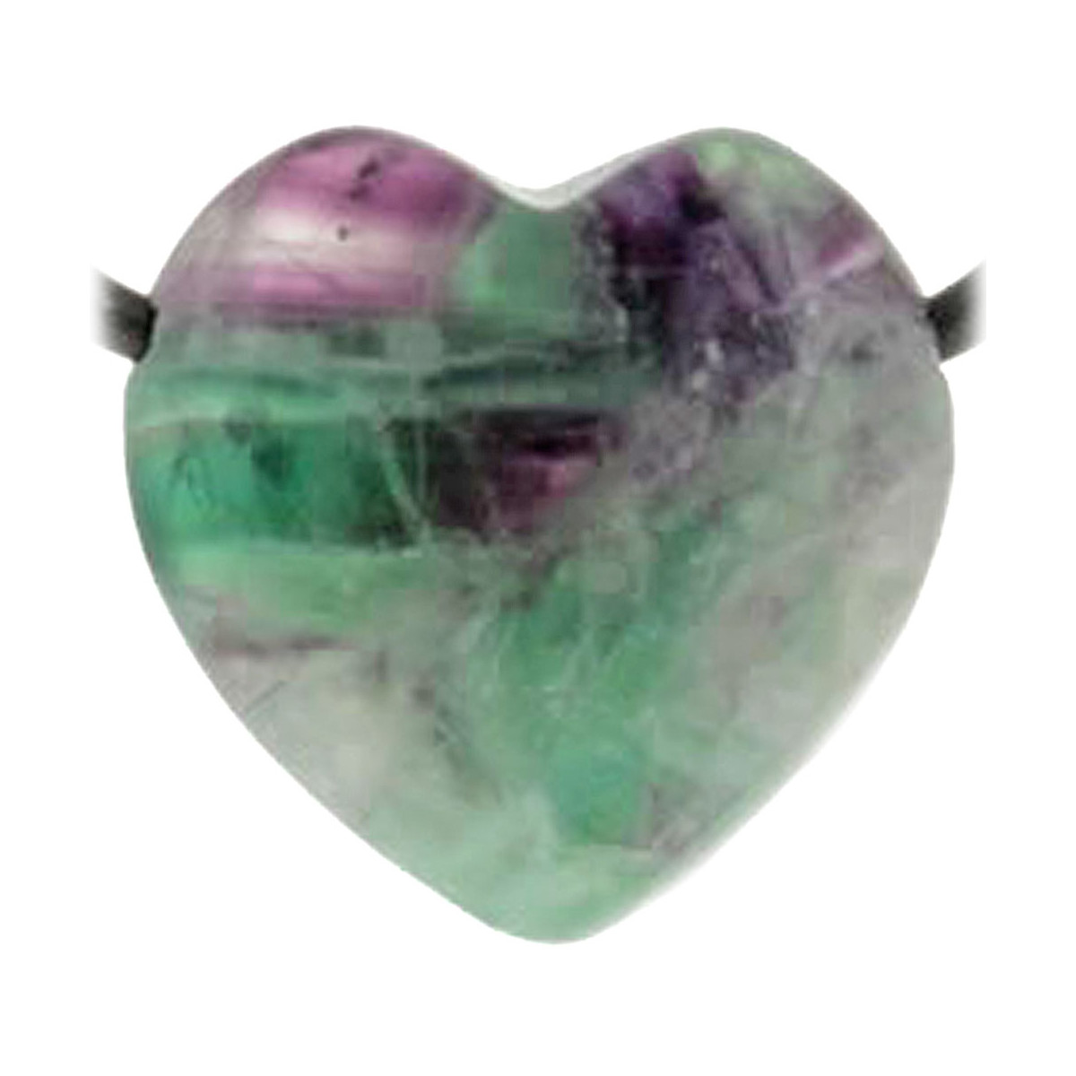 Pendentif Coeur en Fluorite Multicolore