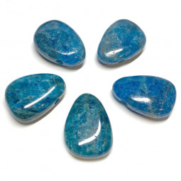 Pendentif Percé en Apatite Bleue