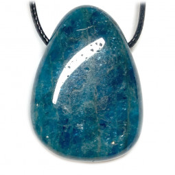 Pendentif Percé en Apatite Bleue