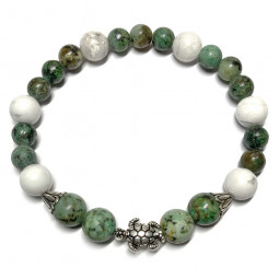 Bracelet Boules en Turquoise & Howlite