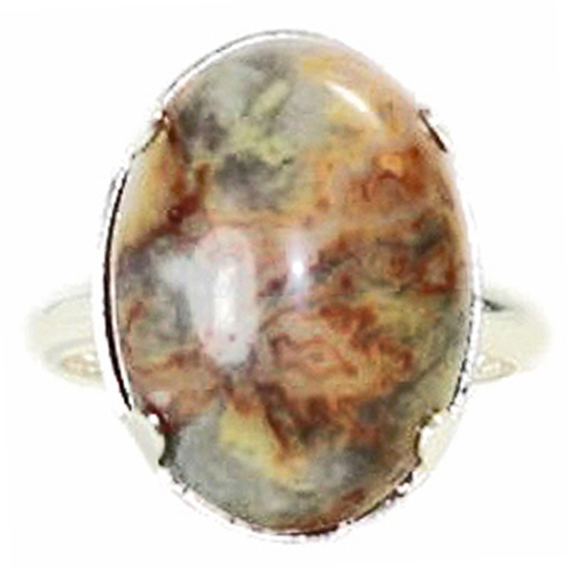 Bague Argent & Agate Crazy Lace Ovale