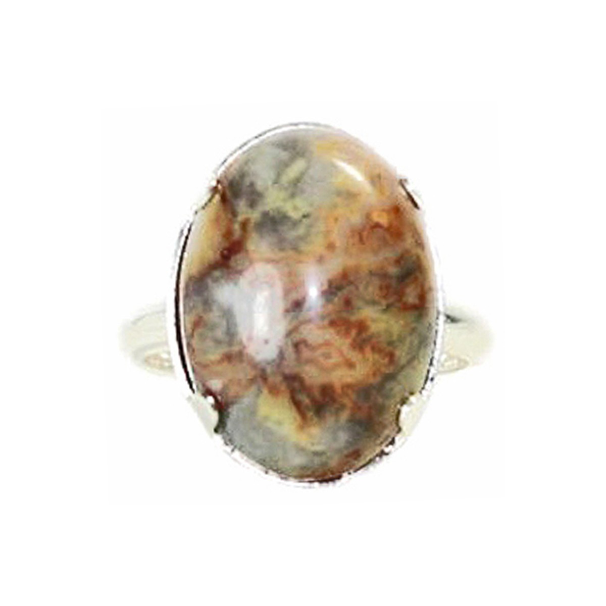 Bague Argent & Agate Crazy Lace Ovale