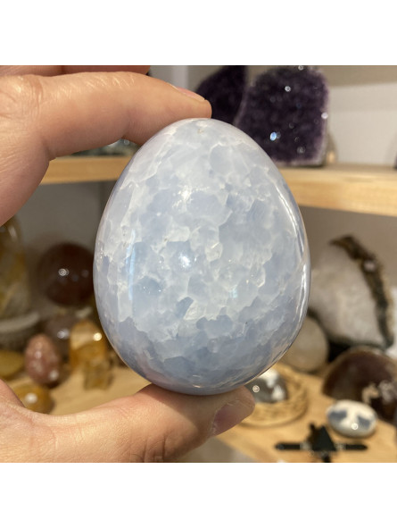 Oeuf en Calcite Bleue - 315 grammes