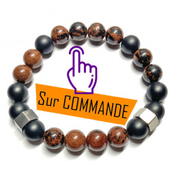 Bracelet en Onyx Mate &...