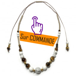 Collier boules macramé en...