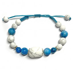 Bracelet Boules Macramé en Apatite & Howlite