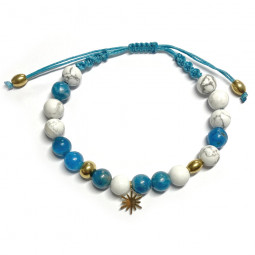 Bracelet Boules Macramé en Howlite & Apatite