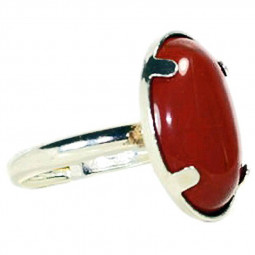 Bague Argent & Jaspe Rouge