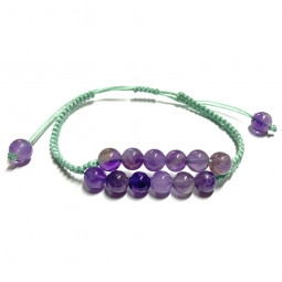 Bracelet Boules Macramé en Améthyste