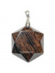 Pendentif Cabochon Hexagone en Obsidienne Rouge - 30 mm