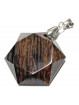 Pendentif Cabochon Hexagone en Obsidienne Rouge - 30 mm