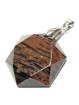 Pendentif Cabochon Hexagone en Obsidienne Rouge - 30 mm