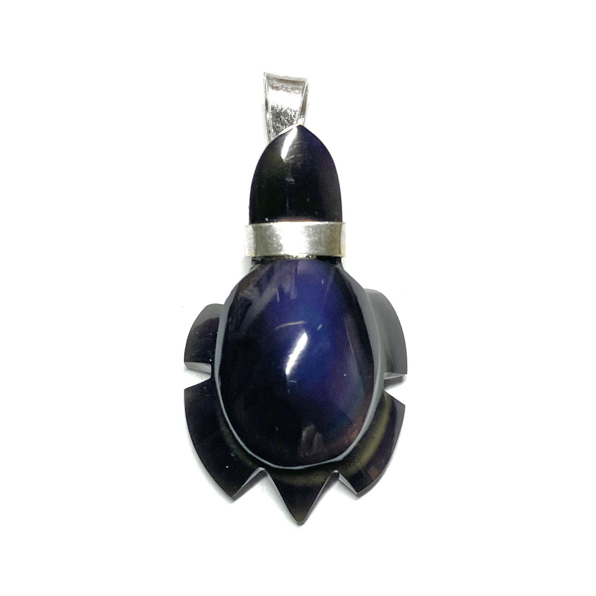 Pendentif Tortue en Obsidienne Oeil Céleste