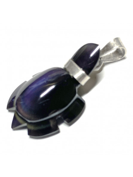 Pendentif Tortue en Obsidienne Oeil Céleste