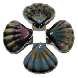 Pendentif Coquille Saint-Jacques en Obsidienne Oeil Céleste