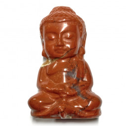 Statuette Bouddha en Jaspe Rouge