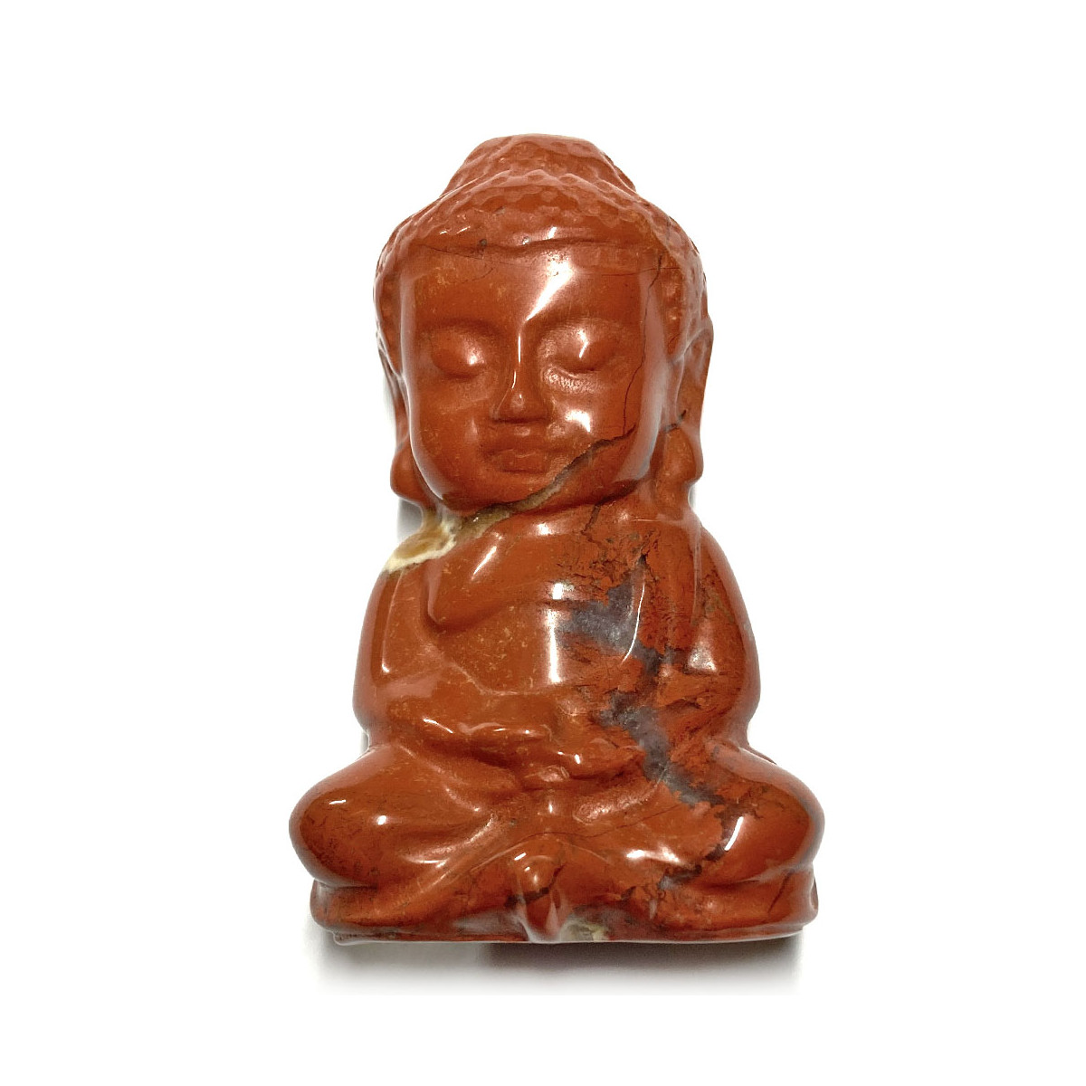 Statuette Bouddha en Jaspe Rouge