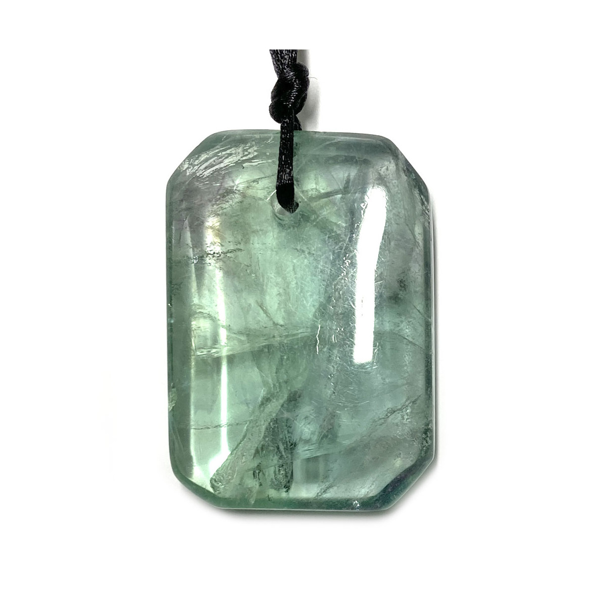 Pendentif Percé en Fluorite Verte