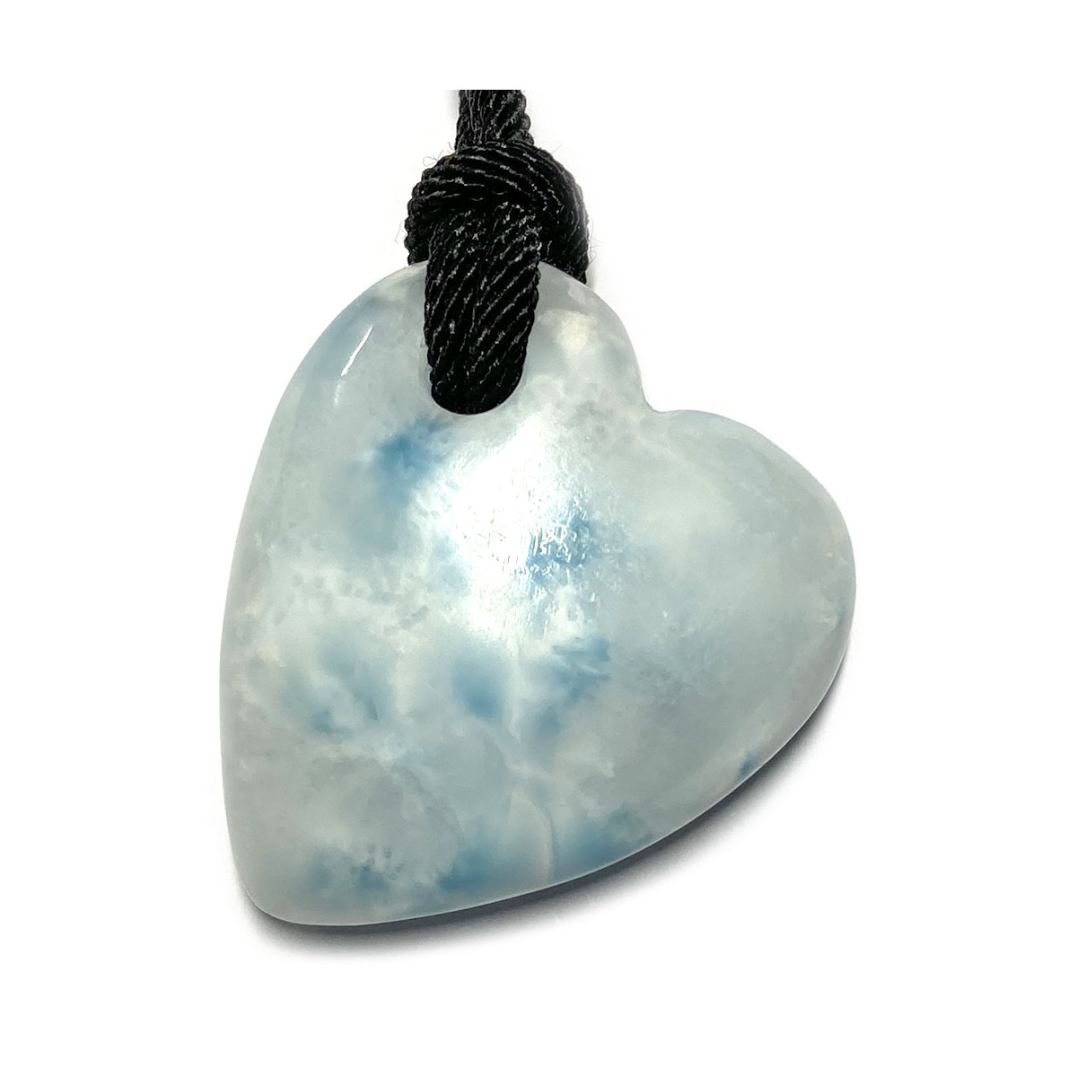 Pendentif Coeur en Larimar - 30 mm