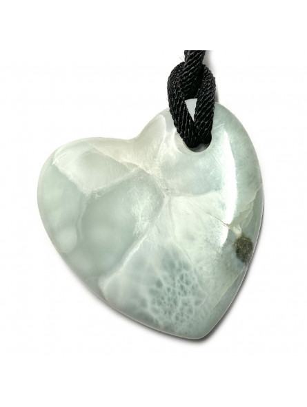 Pendentif Coeur en Larimar - 36 mm