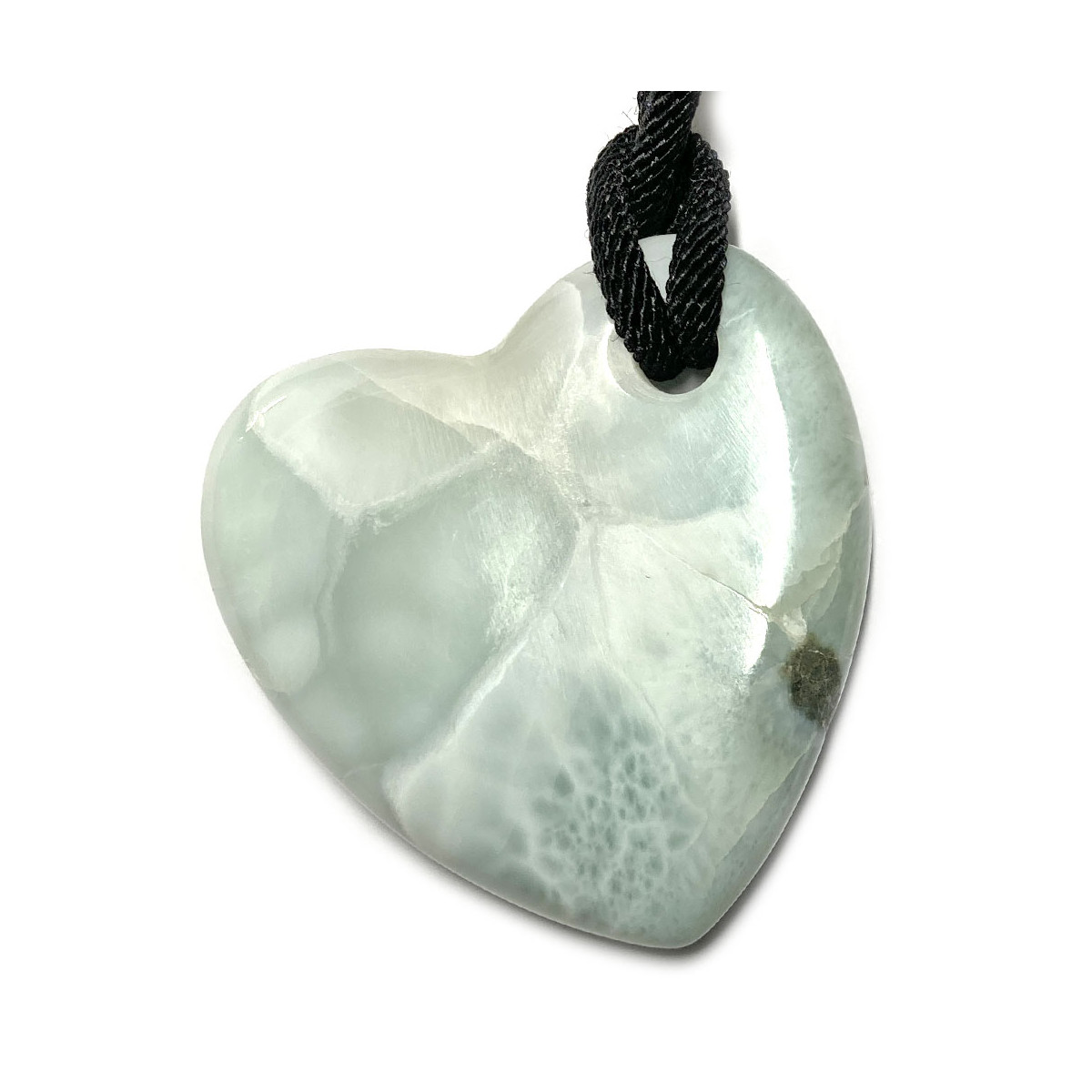 Pendentif Coeur en Larimar - 36 mm