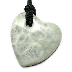 Pendentif Coeur en Larimar - 36x36 mm