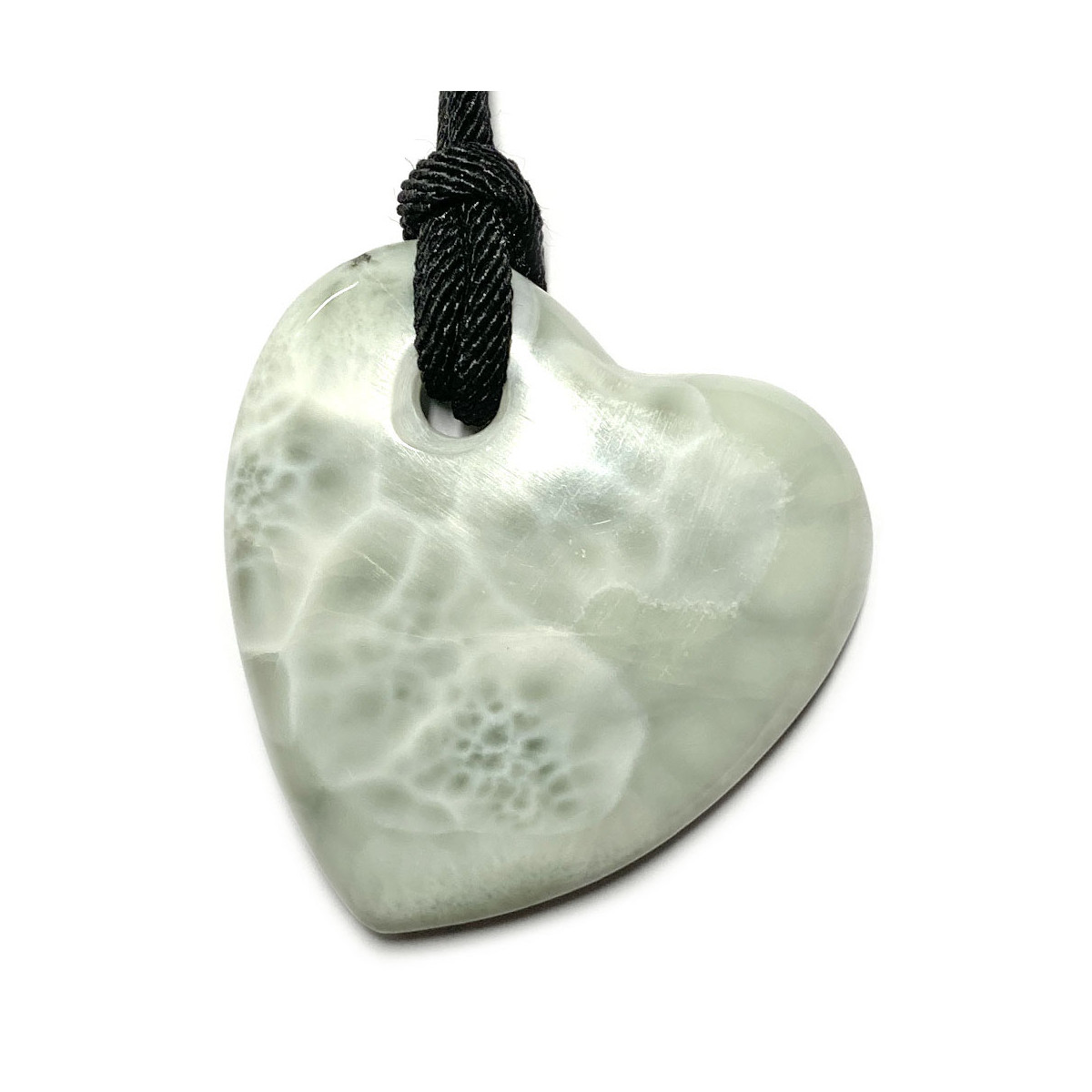 Pendentif Coeur en Larimar - 36x36 mm