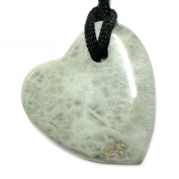 Pendentif Coeur en Larimar - 36x36 mm