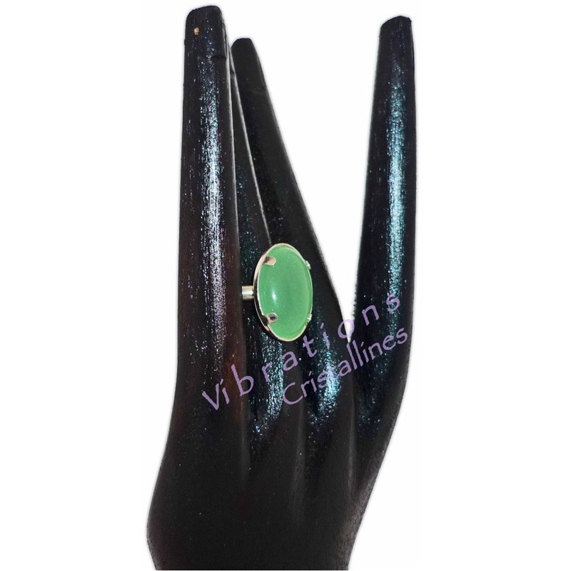 Bague en Aventurine Verte et Argent