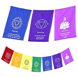 Drapeaux 7 Chakras Sur Cordon