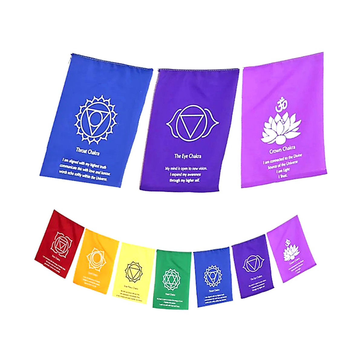 Drapeaux 7 Chakras Sur Cordon