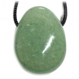 Pendentif Goutte Percée en Aventurine Verte