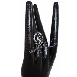 Bague Argent & Obsidienne Neige