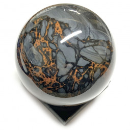 Sphère en Obsidienne Rouge et Grise