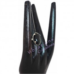 Bague Argent & Obsidienne Oeil Céleste