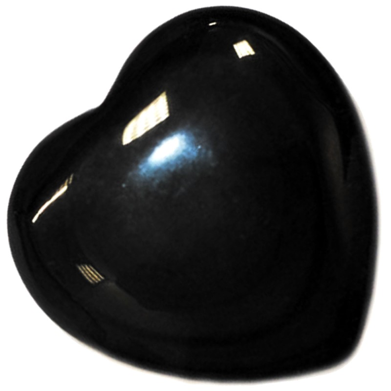 Coeur en Obsidienne Noire - 45 mm