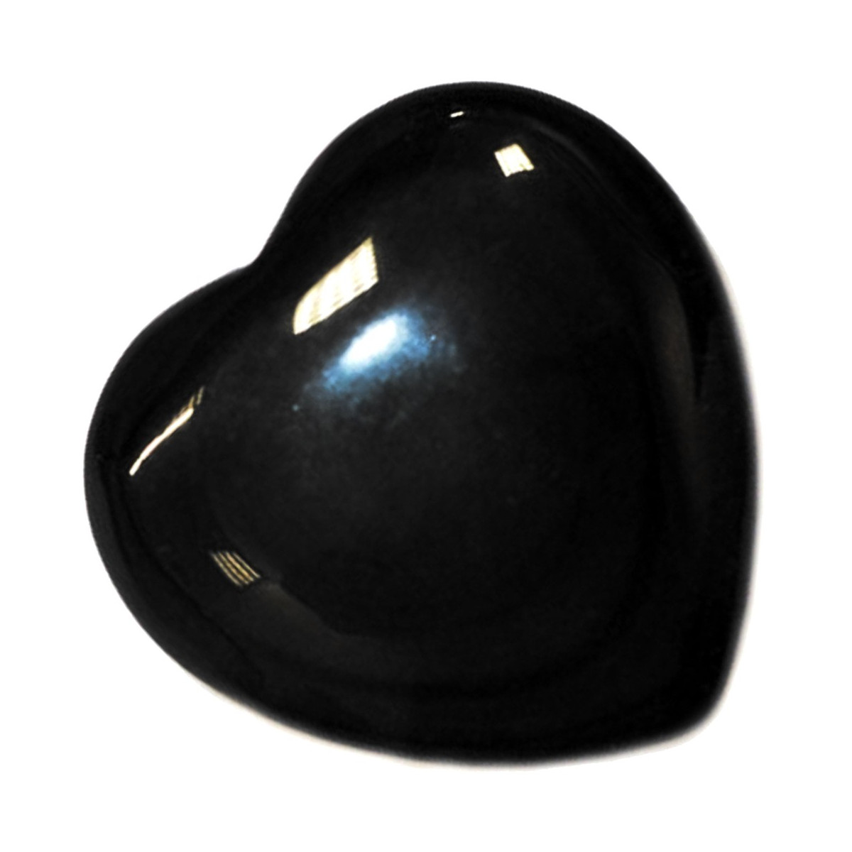 Coeur en Obsidienne Noire - 45 mm