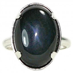 Bague Argent & Obsidienne Oeil Céleste