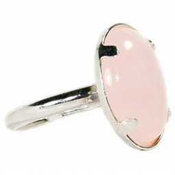 Bague Argent & Quartz Rose