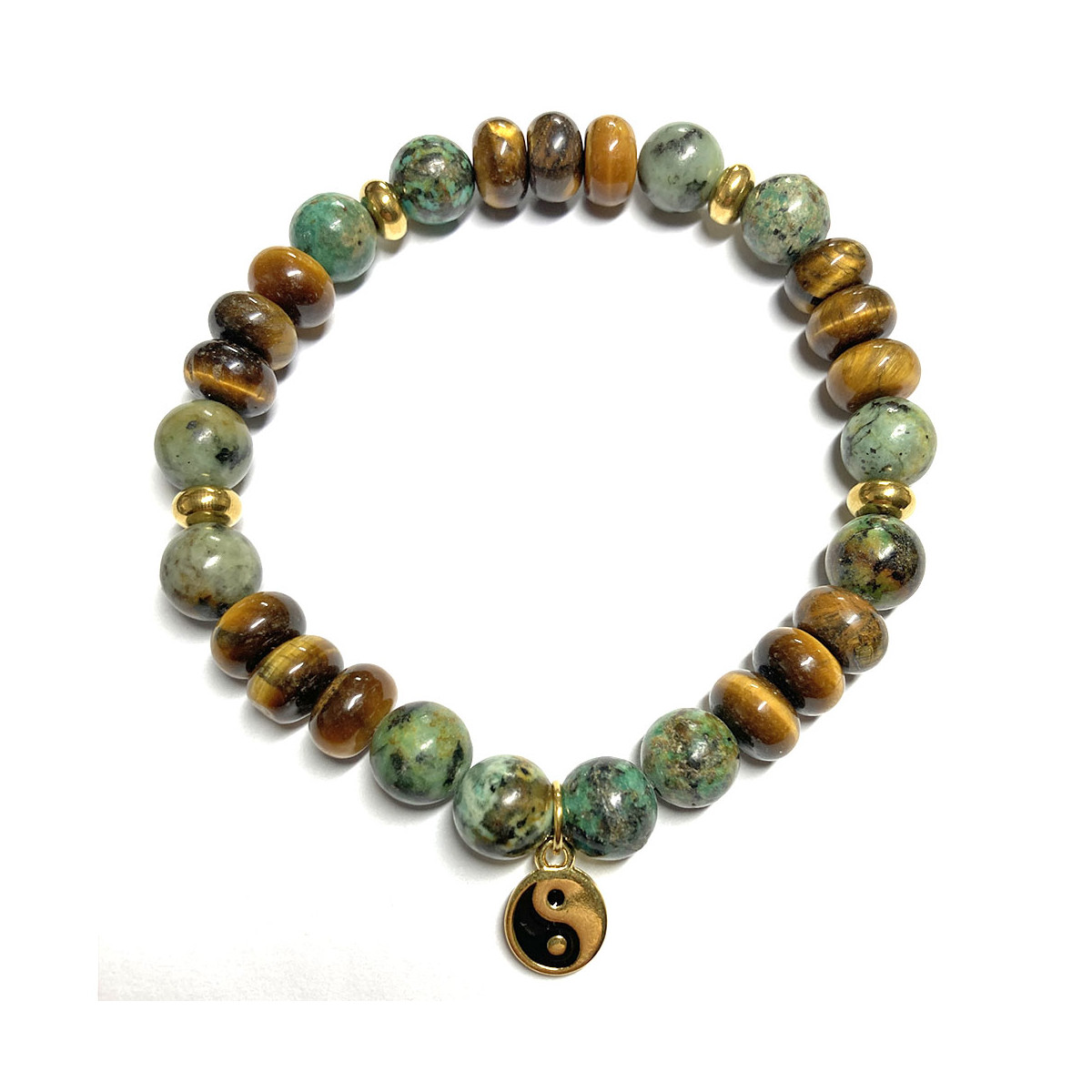 Bracelet Boules Turquoise & Oeil de Tigre